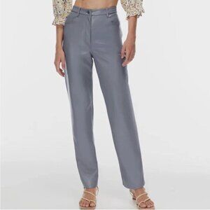 Aritzia Wilfred Grey Faux Leather Pants – Size 8